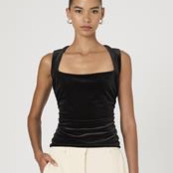 NWT French Connection Stretch Velvet Corset Top L - Picture 1 of 11